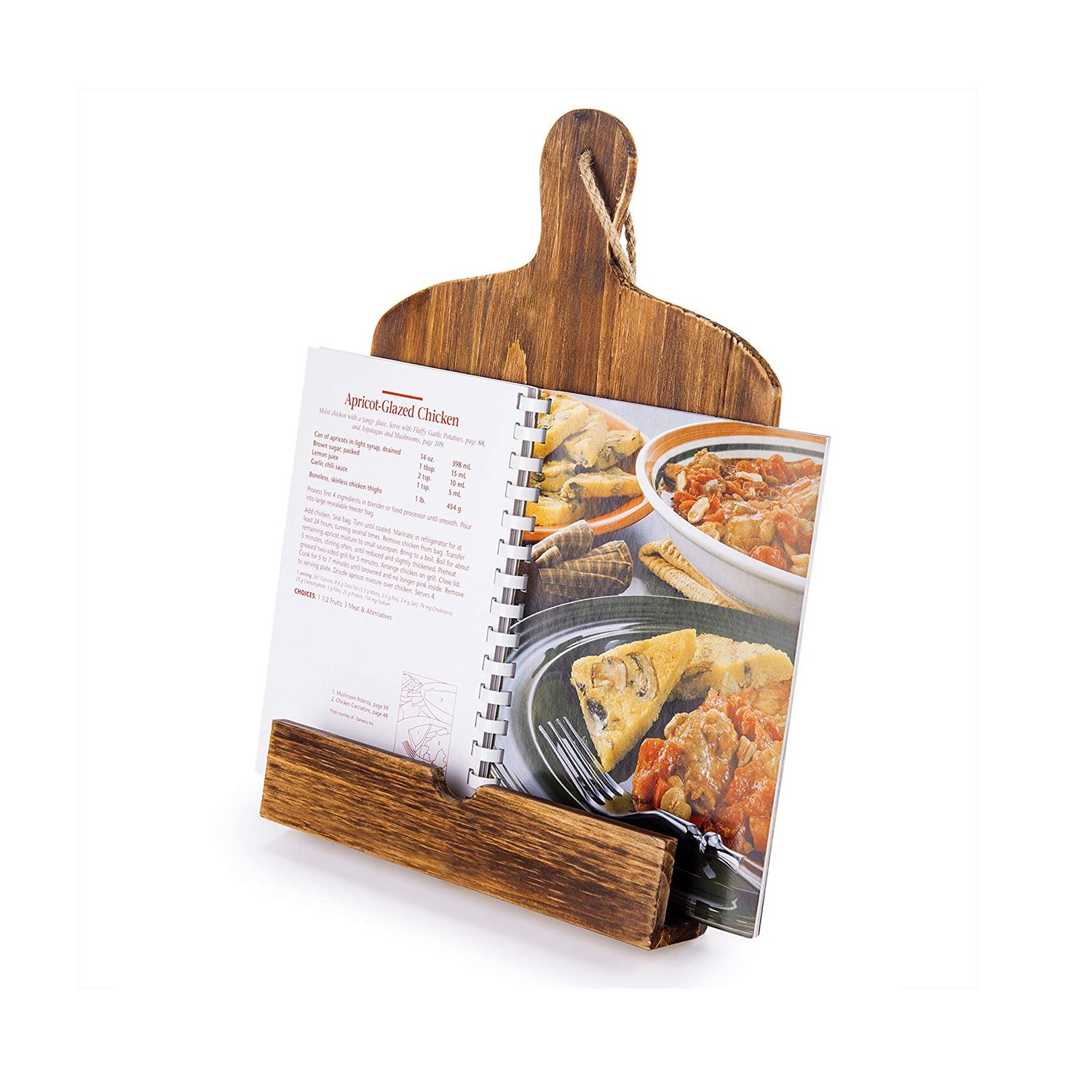 Wood Recipe Cookbook iPad Tablet Stand