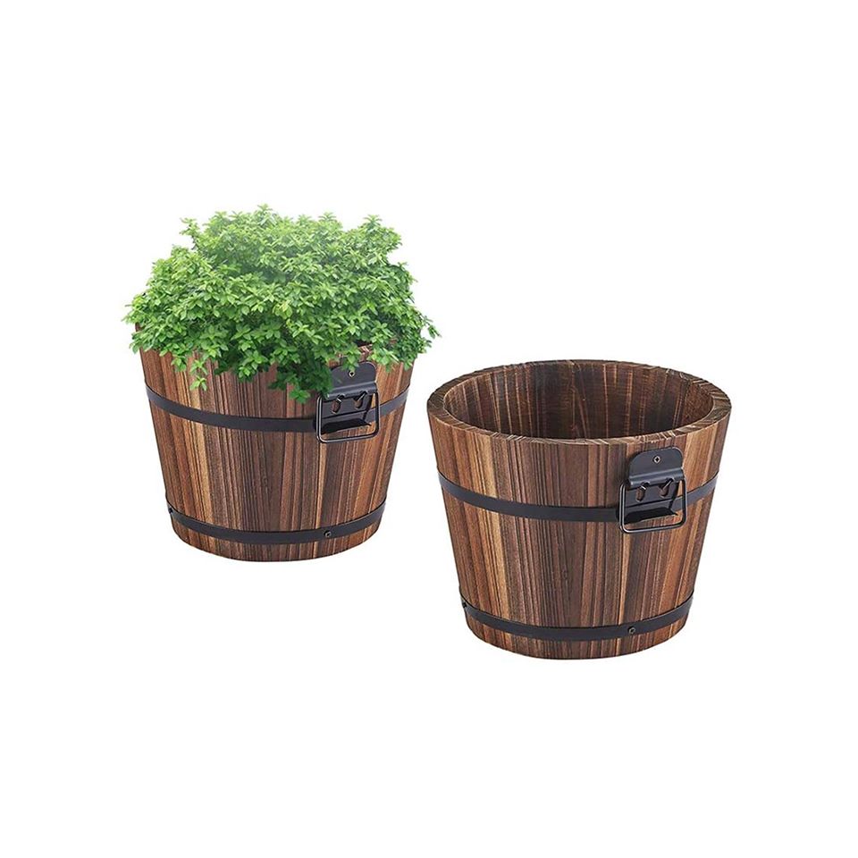 Wooden Bucket Barrel Planters